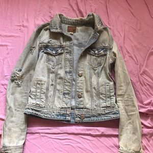 American Eagle Denim Distressed Jacket